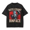 Funny Vote Binface 2026 T-Shirts Men Crewneck Cotton Washed T Shirts Short Sleeve Tees Gift Idea Tops
