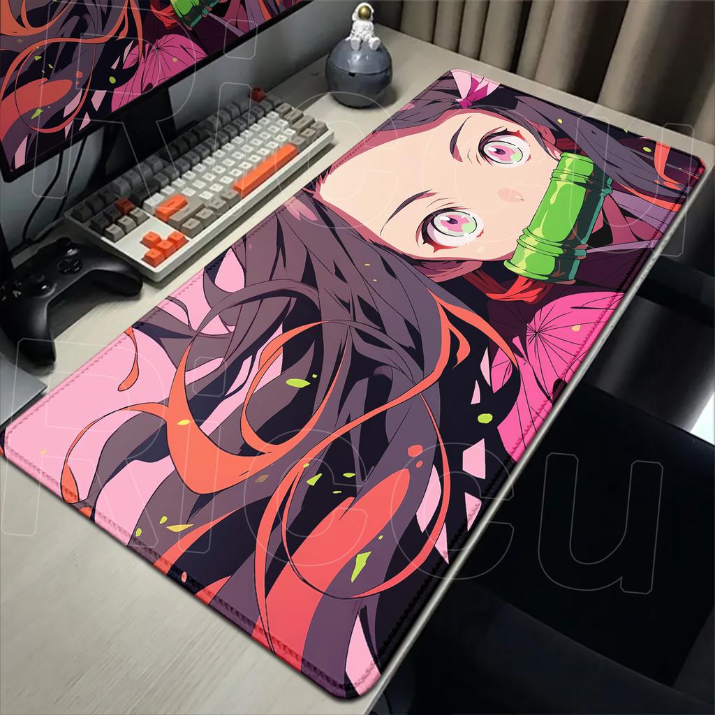 New Kawaii Girl Nezuko Kamado Mouse Pad Laptop Anime HD Print Gaming Keyboard Carpet Demon Slayer Mousepad PC Cute Game Desk Mat