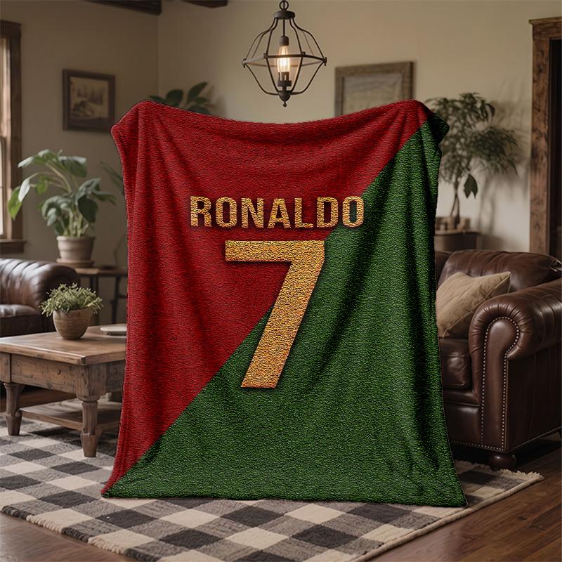 Cristiano Ronaldo Motiv Fleece-Decke Gemütliche Weiche Plüschdecke Für Schlafzimmer Couch Reise