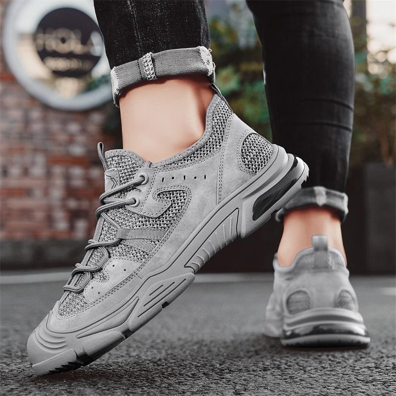 Fashion Outdoor Walking New Men Casual Shoes Summer Breathable Thin Driving Shoes Beach Vacation Mesh Shoes Feet Anti Slip Sports Shoes