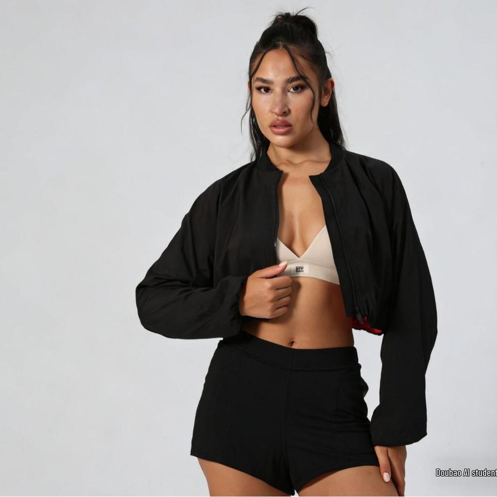 Transgraniczny Kardigan ALO z Kołnierzem Stojącym Ochrona Przeciw Słońcu Dwustronne Spodnie Sukienka Zestaw do Jogi