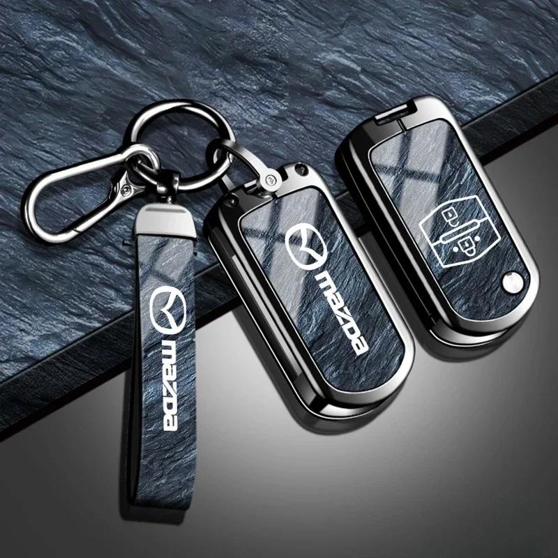 Leather car key cover key case for Mazda 2 3 6 CX3 CX5 CX8 CX30 CX-5 CX-30 CX-8 CX-3 CX4 MX-5 BT50 BT-50 Atenza Axela Shell Bag W4