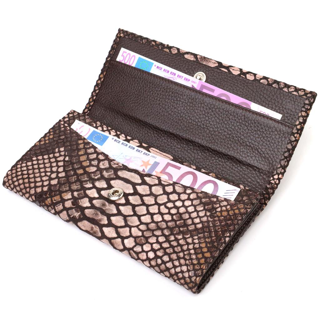 Ultra-stylish Women's Wallet Made of Textured Genuine Leather with Snake Embossing CANPELLINI 21713 Multicolored