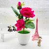 Artificial Elegant Flower Rose Potted Plant Bonsai For Home Celebration Gift And