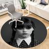1PC Wednesday Addams Office Round Area Rug, Indoor Mat Suitable For Office, Under Office Chairs Bedroom Living Room Home Decor, Room Deco110