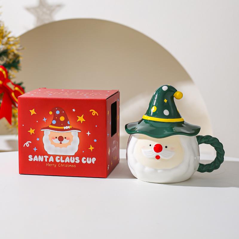 Santa Claus Shaped Ceramic Mug Cup Water Cup for Friends and Girlfriend Christmas Gift Coffee Cup