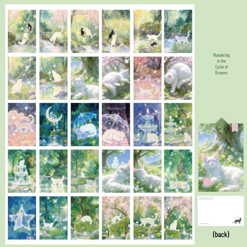 Mu Ran Dream Cycle Luminous Postcard Set: Decorative Thank You & Blessing Cards
