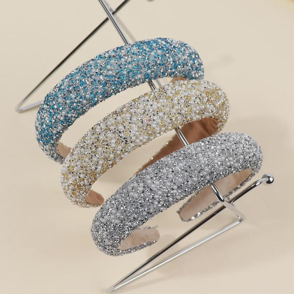 Shiny Pearl & Diamond Headband for Ladies - European & American Style