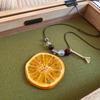 Dopamine Resin Orange Pitaya Watermelon Bead Leather Necklace - Personalized High-End Sweater Chain for Women