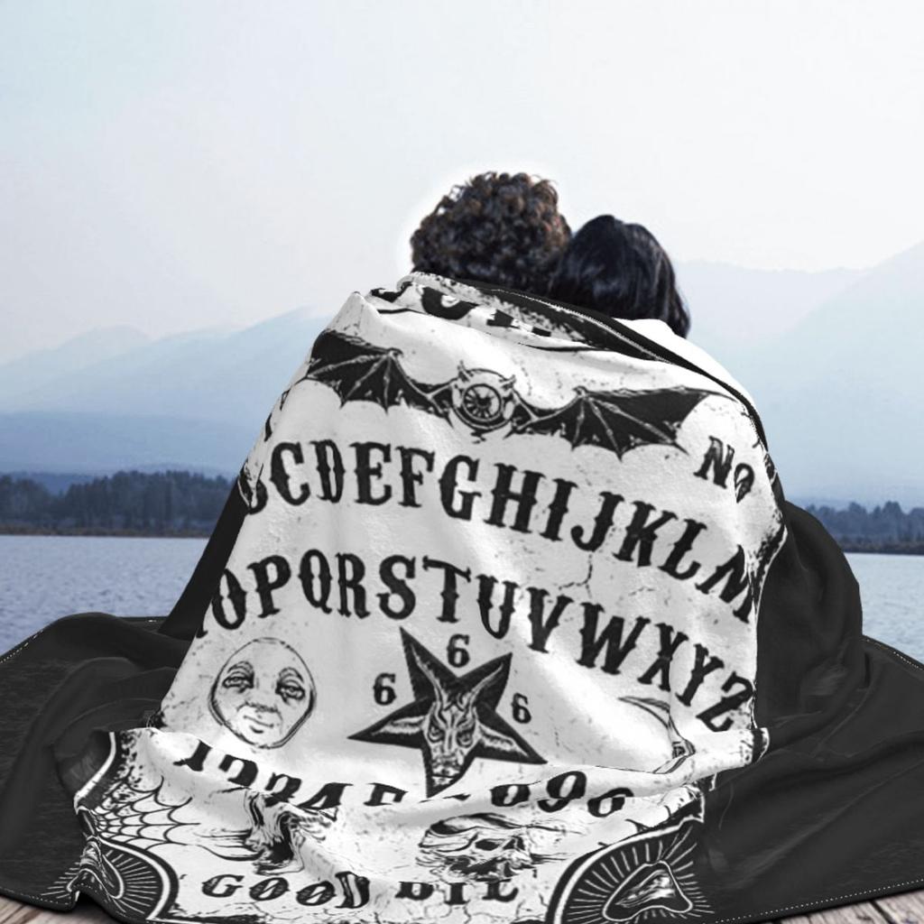Ouija Board Bat Black Blanket Soft Warm Flannel Throw Blanket Plush for Bed Living Room Picnic Travel Home Sofa