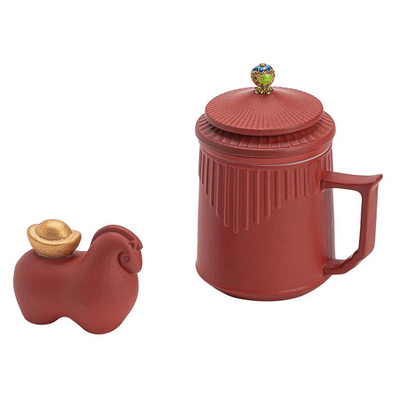 Sui's Ceramic Imperial Red Tea Cup & Pet Gift Set
