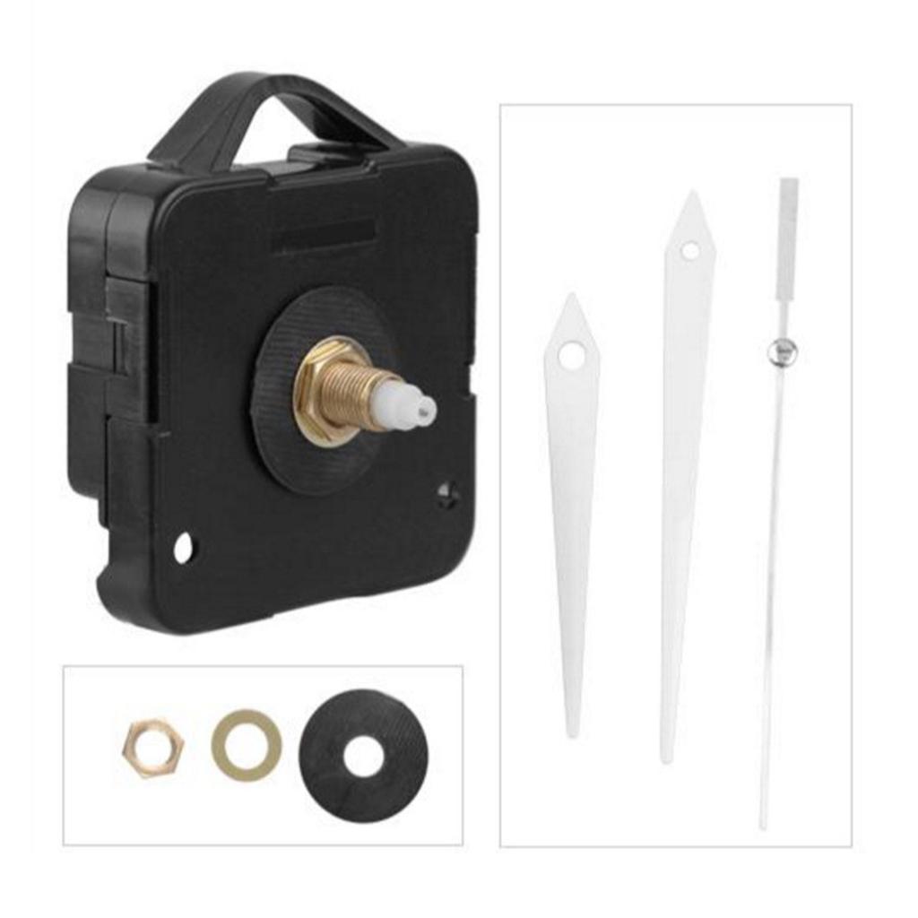 1Set Silent Clock Movement Long White Hands Mechanism Fittings Repair Parts