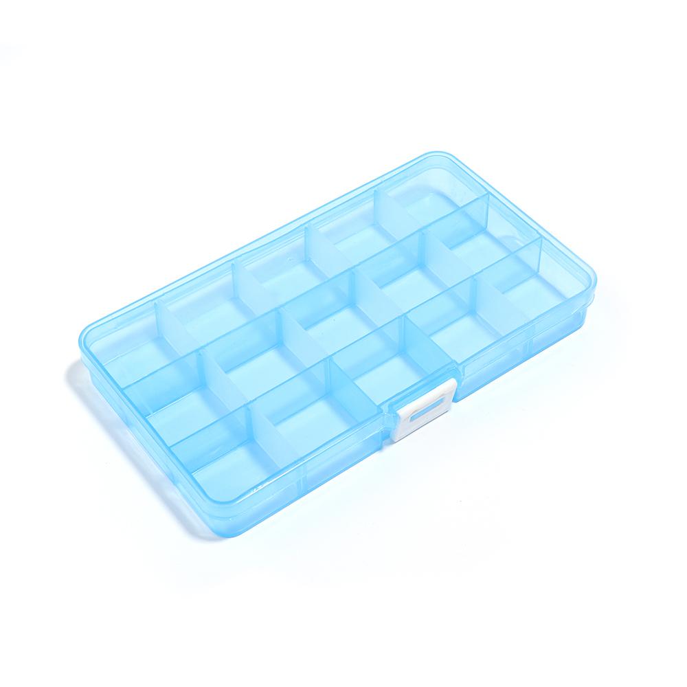 10-15 Grids Plastic Transparent Storage Box Square Adjustable Organizer with Cover for Jewelry Beading Compartment Storage Case