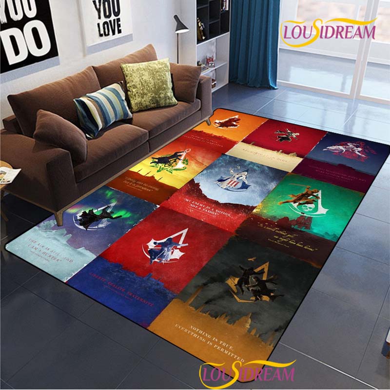 Game Ass Creed Carpet for Living Room Bedroom Rug Table Kids Kitchen Door Unslip Floor Mat Birthday gift photography props Rug