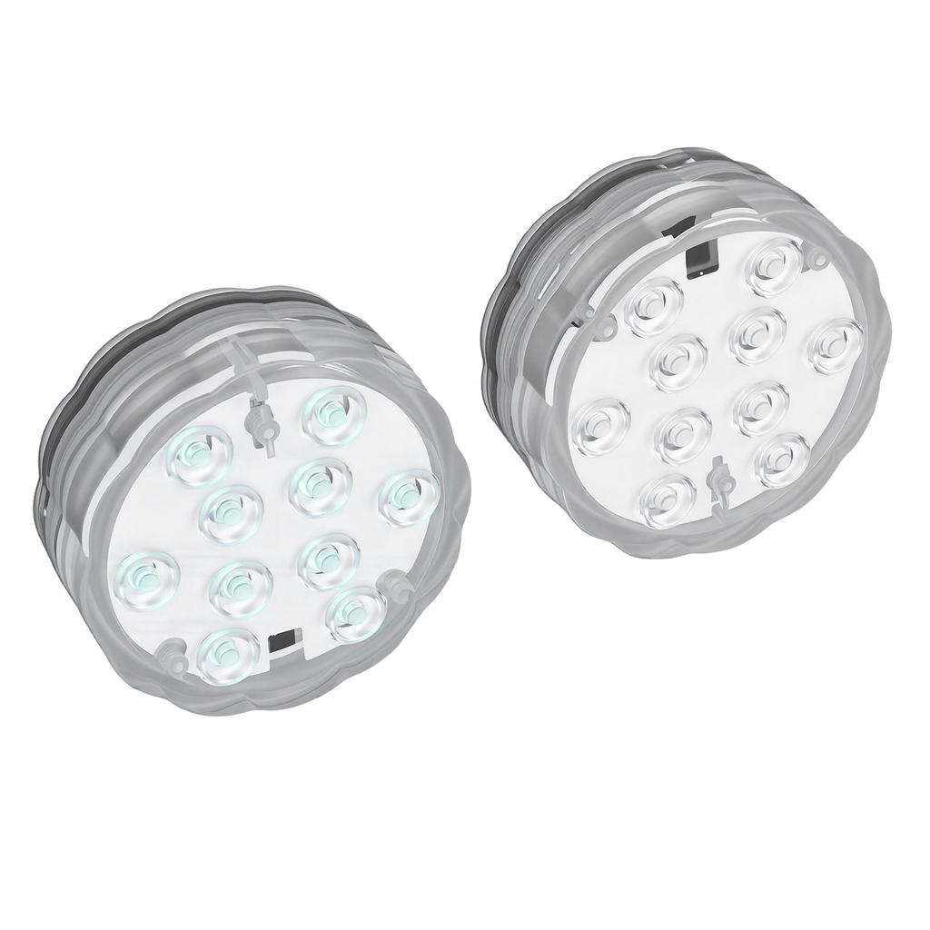 2PCS LED Pool Lights with Remote Control Suction Cup Colorful Submersible Light for Aquarium Fish Tank Vase Base