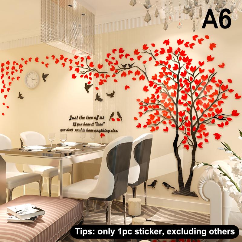

3D Акриловые Наклейки на Стену в Виде Дерева Самоклеящиеся Домашний Фон Наклейка на Стену Наклейки на Стену Домашнее Украшение, Обои для Спальни