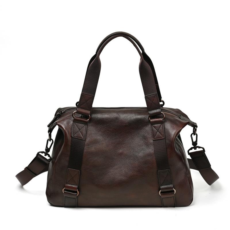 

Hot Selling Super Tree Cream Top Layer Cowhide Casual Men s and Women s Bags, Travel Bags, Large Bags, Shoe Bags, Diagonal Cross Bags, Handbags темно-коричневого кольору