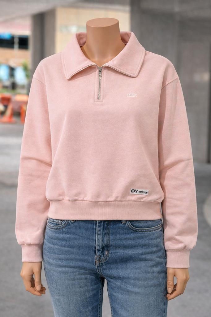 Women's Long Sleeve Half-Zip Crew Neck Sweatshirt Jeep TSF801