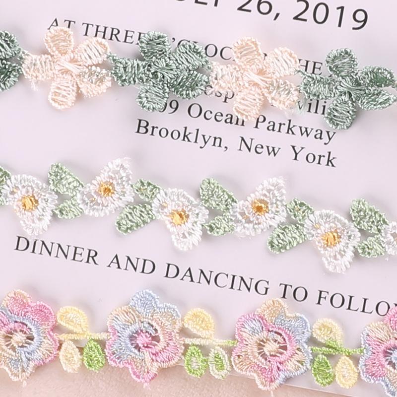 Computer Embroidery Cartoon Flower Color Petal Hand Account Diy Lace Accessories Water Soluble Embroidery Ribbon Cloth Sticker