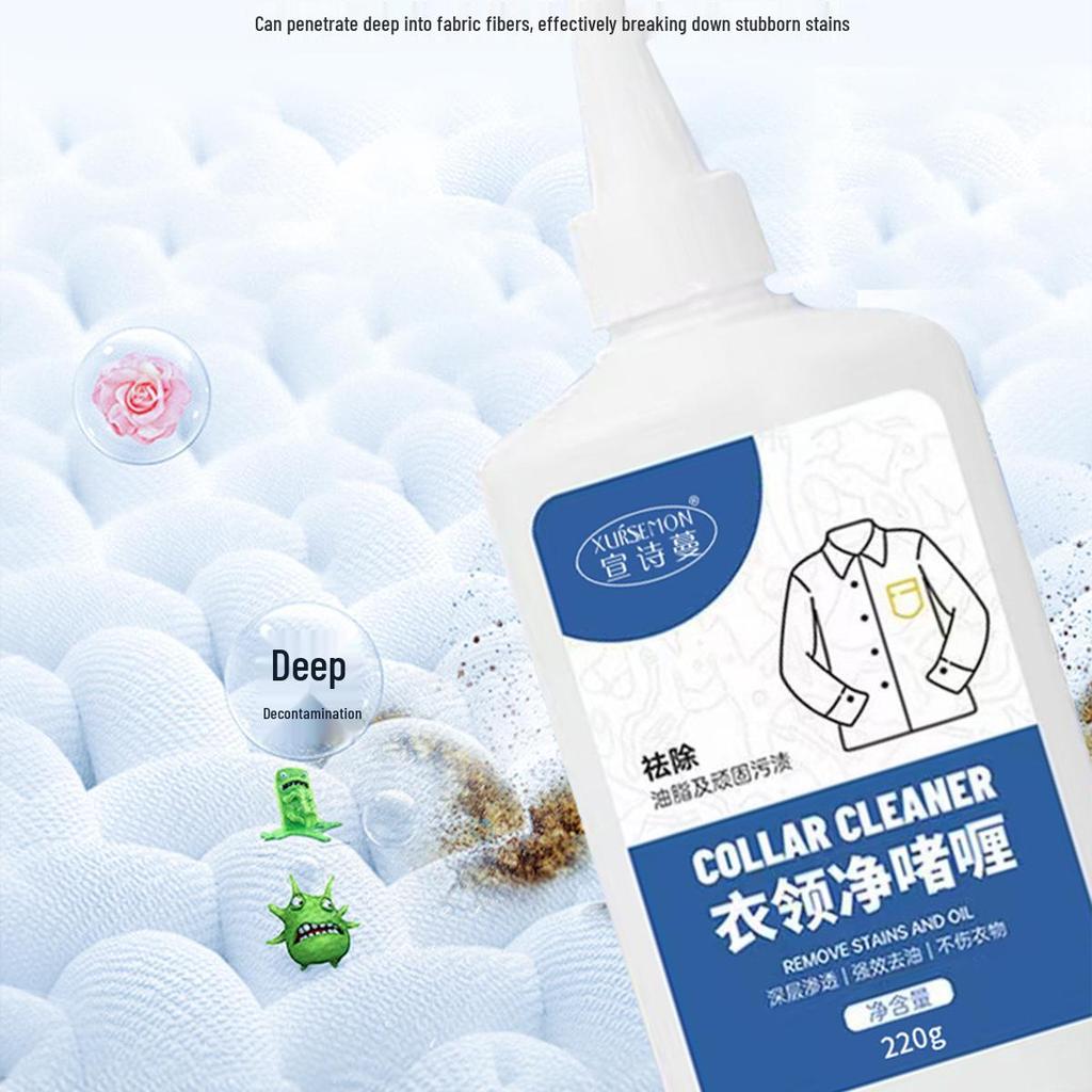 Collar and Cuff Stain Remover Gel - Whitening & Oil Removal for Clothing