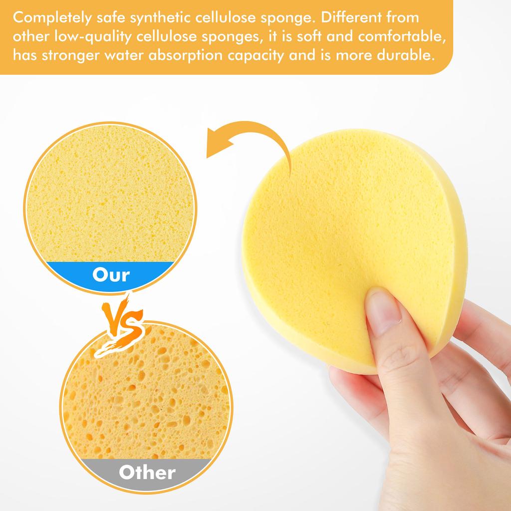 50 Pieces/bag Facial Deep Cleaning Puff Face Wash Sponge Cleaning Facial Clean Washing Pad Remove Makeup Skin Care Tool