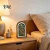 Farmhouse Style Wood Frame Arched Wooden Framed Wall Art, Wildflower Oil Painting Prints, Art Vintage Ornament for Living Room Bedroom Entryway,