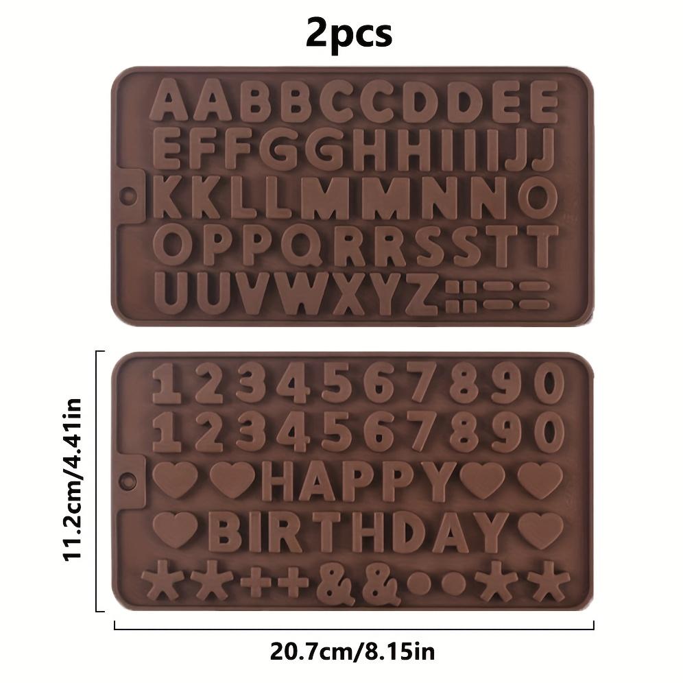 New Set of 2 Silicone Molds with English Letters and Numbers for Chocolate, Happy Birthday Cake Decorating Fondant Tools