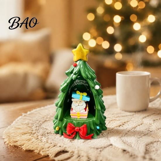 Santa Claus Table Decor Christmas Tree Ornament Lamp, And Golden Star Decor, Unique Presents Durable Resin Decorative Figure for Living Room