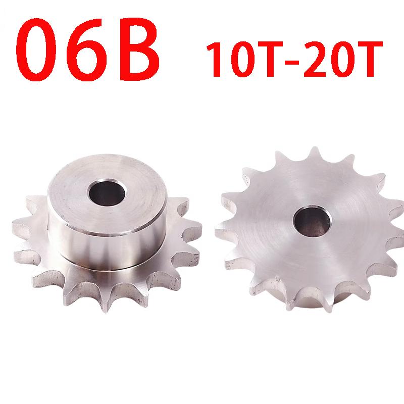 10T-24T 06B Precision Industrial Drive Sprocket Wheel 304 Stainless Steel Chain Gear Bore 8 10 12 mm For 06B Chain, 1PC 10 Teeth Bore 8mm
