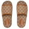 Gucci Slide Slippers Women's Beige & Dark Brown 816797 FAD9C 9745