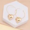 Fashion Glossy Big Heart Pendant Earrings For Women Exaggerated Metal Geometric Huggie Hoop Earrings Jewelry Accessories Gifts