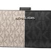 MICHAEL KORS Jet Set Classic Two-Tone Logo Coated Canvas Wallet Medium Women's White with Black