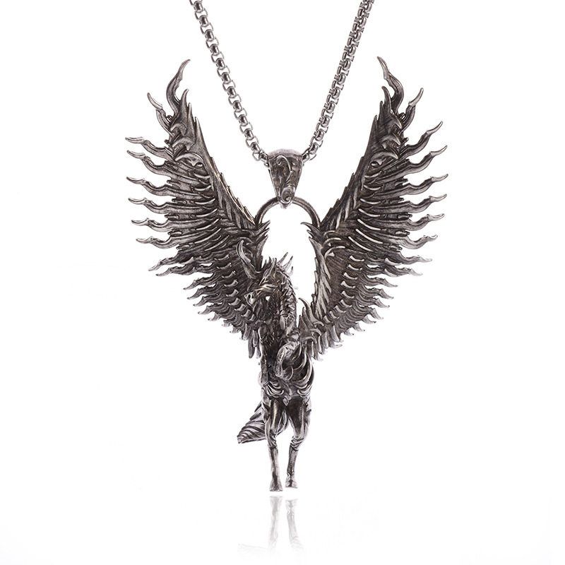 Retro G Skull Necklace Men's Dark Unique Niche Style Punk Exaggerated Death Demon Fashion Pendant