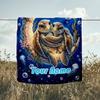 1PC Custom Name Underwater Moon flannel blanket versatile,all-season throw suitable for the living room,bedroom,camping,travel,and gift