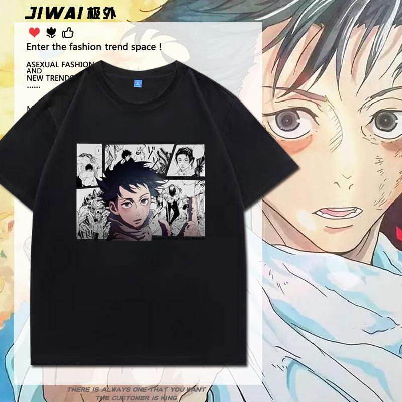Jujutsu Battle Yi Gu You Tai Li Xiang Anime Short Sleeve Tshirt Summer Loose Unisexs and Womens Half Sleeve Clothes
