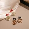 Natal Year Rabbit Earrings Red Festive Holidays Chinese Style Autumn And Winter Earrings Cartoon Earrings Female