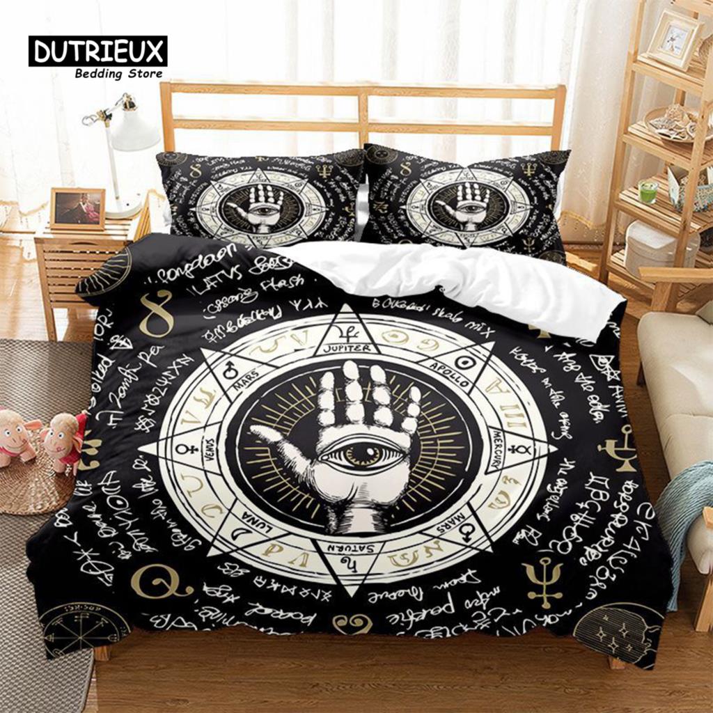 Hamsa Hand Duvet Cover Boho Exotic Sun And Moon Bedding Set Luxury Galaxy Astrology Comforter Cover Full Queen For Adults Kids