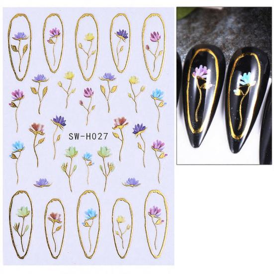 Floral Nail Art Stickers Self-adhesive Spring Summer Flower Pattern Women Manicure Decoration Decals Home Salon DIY Nail Supplies