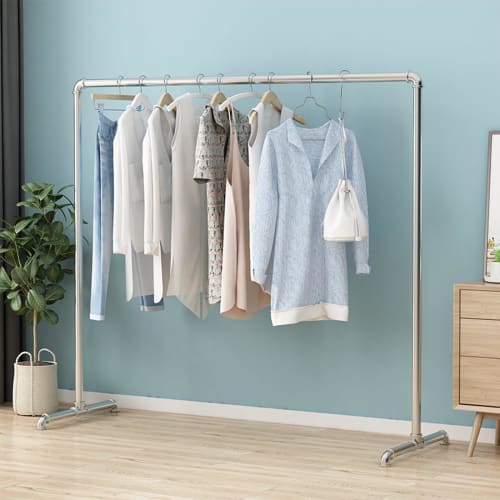 Wokouiys Laundry Drying Rack, Outdoor/Indoor/Outdoor, Windproof, 150cm Tall, Futon Drying Rack, Easy Assembly, Galvanized Steel Pipe, Heavy-Duty Capac