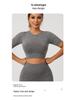European & American High-Waist Fitness Yoga Shorts with Hollow Short Sleeve.