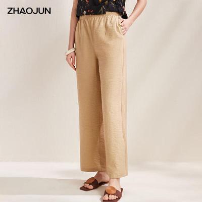 Zhaojun 2026 Spring/Summer Mulberry Silk Blend Straight-Leg Casual Pants