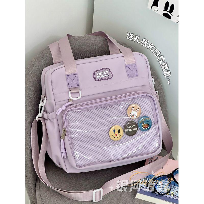 

Cartoon Backpack Good-looking One Shoulder Preppy Style Girl s Crossbody Bag Purple