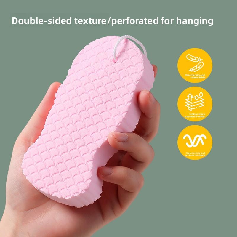 

3D Baby Sponge bath rubbing Sponge fish scale pattern bath sponge baby bath shower supplies рожевий