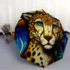 1pc Cheetah StainedGlass Automatic Open/Close Umbrella, Windproof, Folding Compact Umbrella with Lightweight Design for Women/Men046