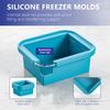 Silicone Freezing Tray With Plastic Lid Freezer Container Large Ice Molds Easy-Release Stackable For Food Storage & Meal Prep