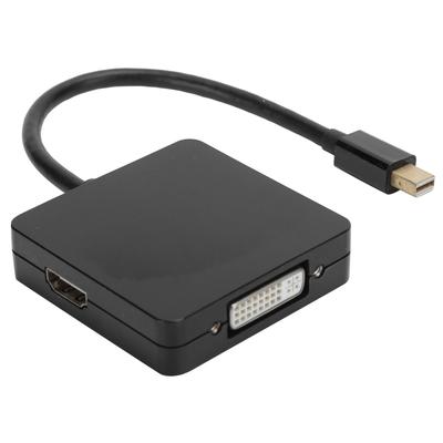 3-in-1 Adapter Mini DP To DP DVI HDMI 1080P High Definition Converter Cable for Computer TVBlack