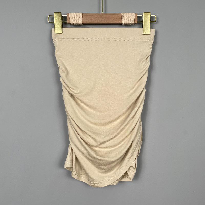 Real Shot High-Waisted Pleated Beige Mini Skirt One Size бежевый