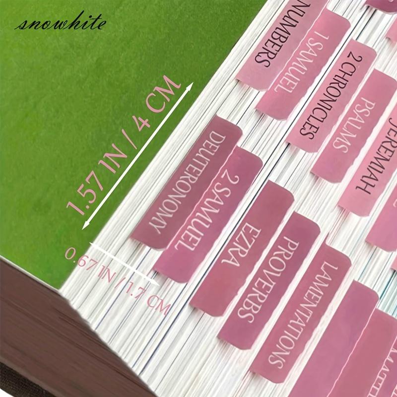 Bible Tabs Large Print Laminated Repositionable Index Stickers for Women and Men - English Study Bible Journaling Accessories