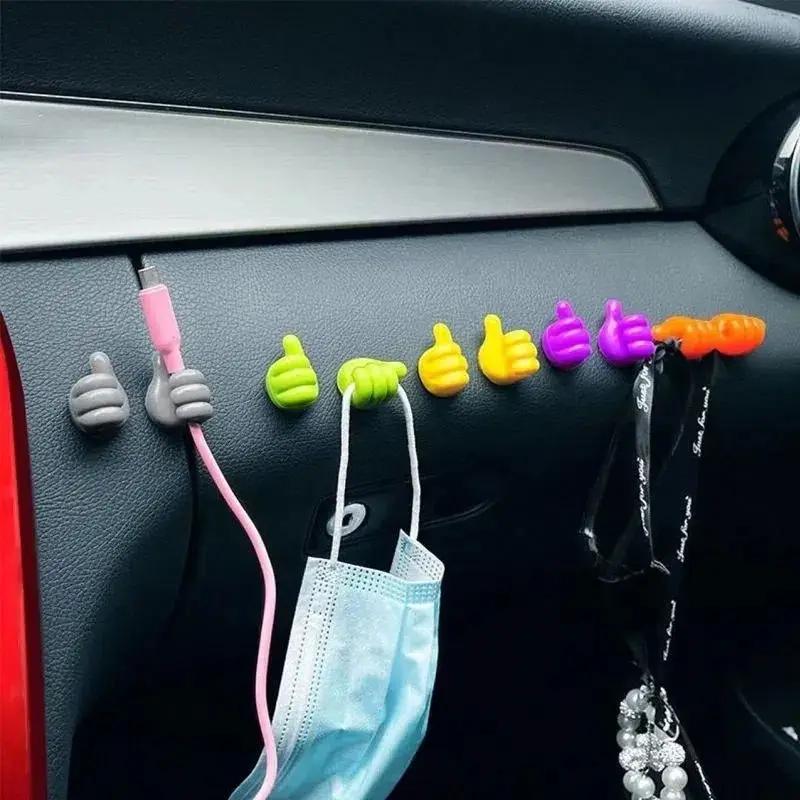 Power Charging Cable Universal Hand Shape Rubber Bracket Cable Self Adhesive Mini Hook Car Storage Box Gadget Accessories