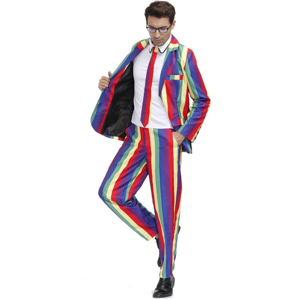 Promi-Urlaubsparty-Anzug Regenbogen, Halloween-Kostüm, Cosplay Jazz-Kostüm